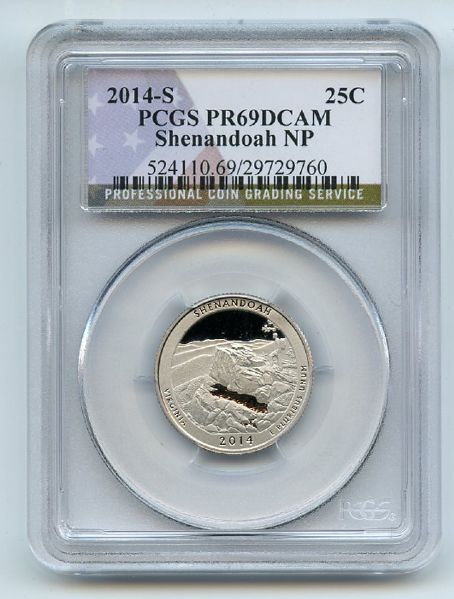 2014 S 25C Clad Shenandoah Quarter PCGS PR69DCAM