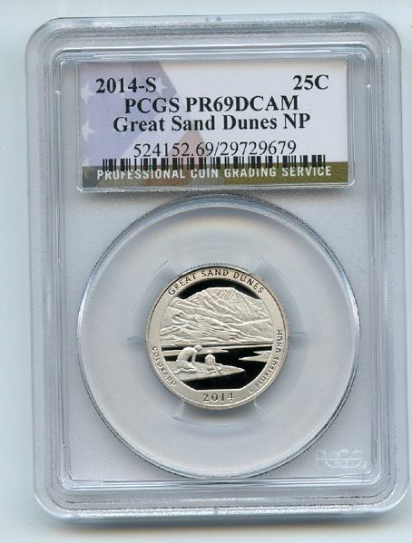 2014 S 25C Clad Great Sand Dunes Quarter PCGS PR69DCAM