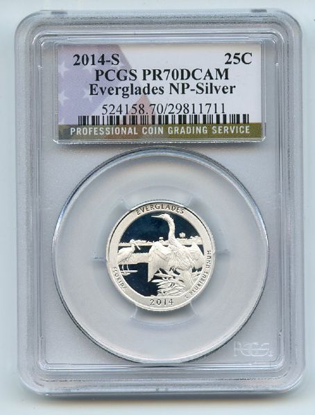 2014 S 25C Silver Everglades Quarter PCGS PR70DCAM