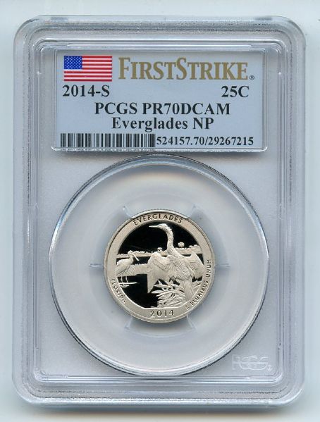 2014 S 25C Clad Everglades Quarter PCGS PR70DCAM First Strike