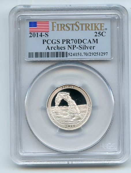 2014 S 25C Silver Arches Quarter PCGS PR70DCAM First Strike