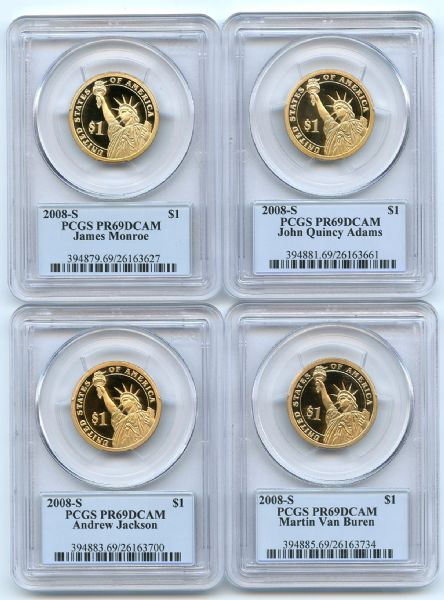 2008 S Presidential Dollar Set PCGS PR69DCAM