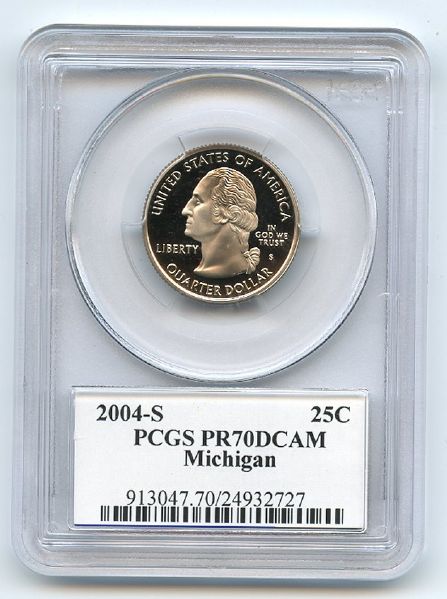 2004 S 25C Clad Michigan Quarter PCGS PR70DCAM