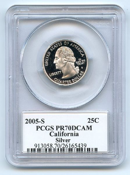 2005 S 25C Silver California Quarter PCGS PR70DCAM