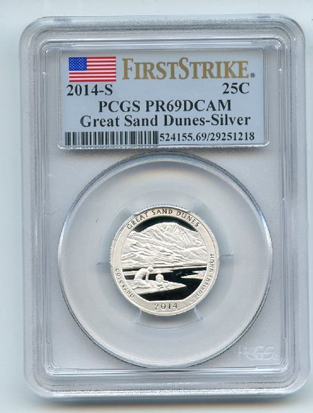 2014 S 25C Silver Great Sand Dunes Quarter PCGS PR69DCAM First Strike