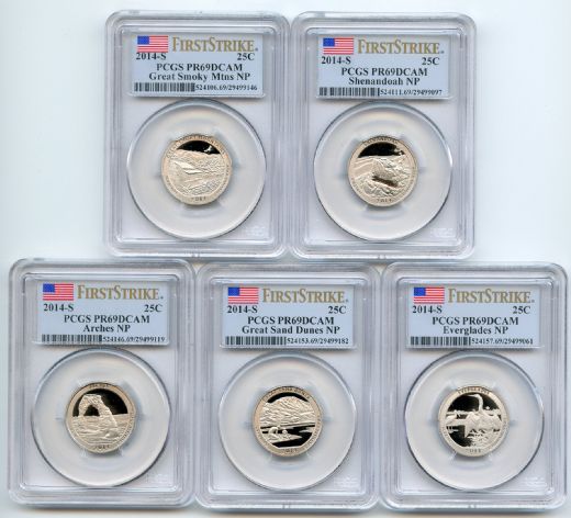 2014 S Clad State National Parks Quarter Set PCGS PR69DCAM First Strike