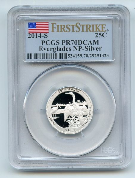 2014 S 25C Silver Everglades Quarter PCGS PR70DCAM First Strike