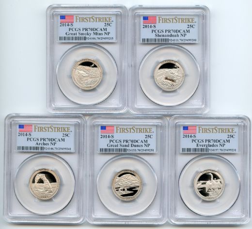 2014 S Clad State National Parks Quarter Set PCGS PR70DCAM First Strike