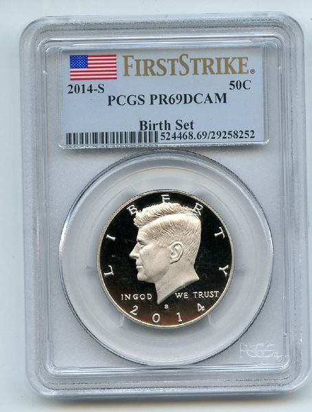 2014 S 50C Kennedy Half Dollar Birth Set PCGS PR69DCAM First Strike