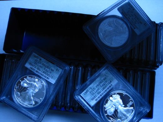 1986-2014 Complete Proof Silver Eagle Set PCGS PR69DCAM Doily Label