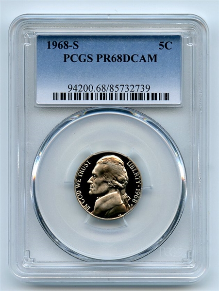 1968 S 5C Jefferson Nickel PCGS PR68DCAM
