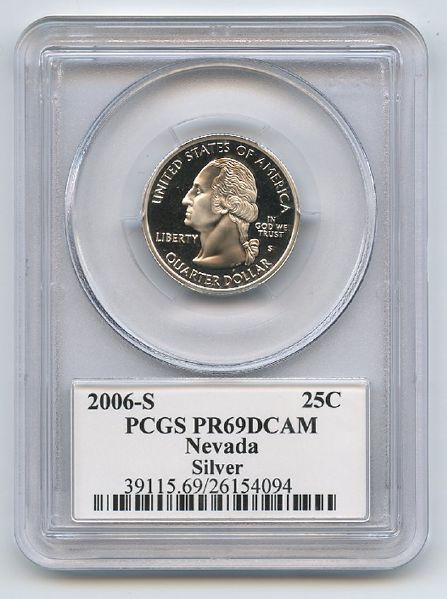 2006 S 25C Silver Nevada Quarter PCGS PR69DCAM