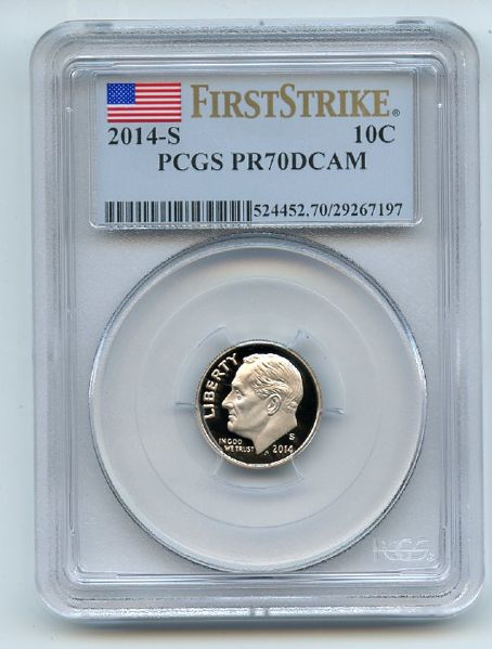 2014 S 10C Clad Roosevelt Dime PCGS PR70DCAM First Strike