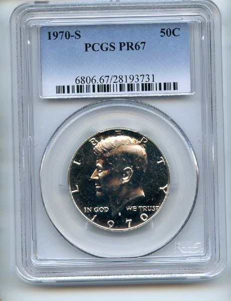 1970 S 50C Kennedy Half Dollar PCGS PR67