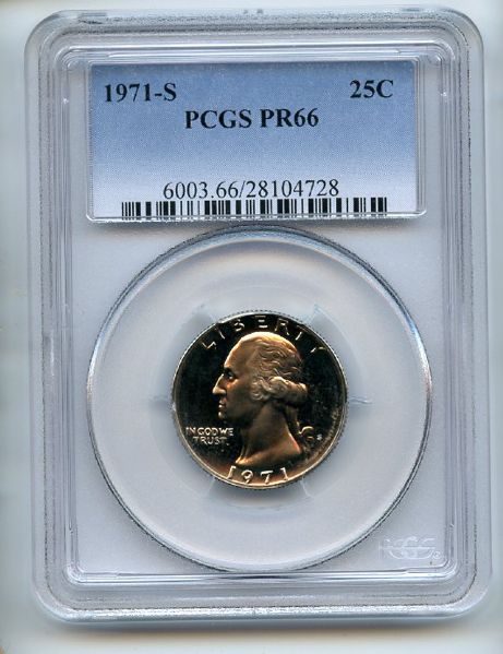 1971 S 25C Washington Quarter PCGS PR66