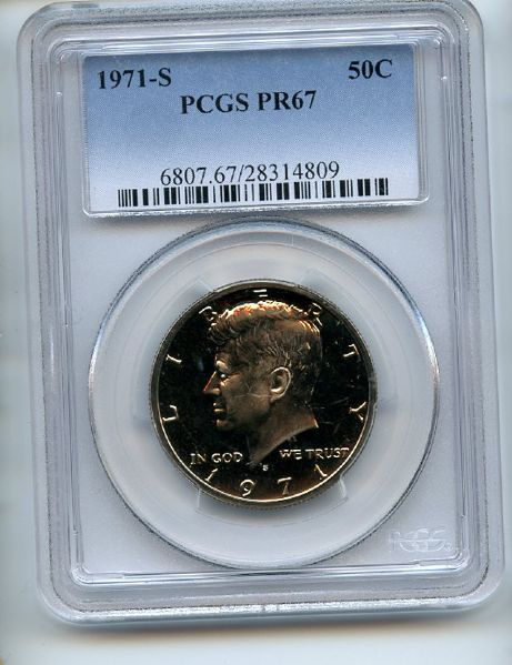 1971 S 50C Kennedy Half Dollar PCGS PR67