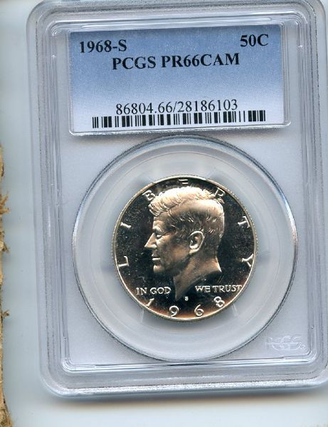 1968 S 50C Kennedy Half Dollar PCGS PR66CAM