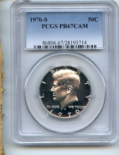 1970 S 50C Kennedy Half Dollar PCGS PR67CAM