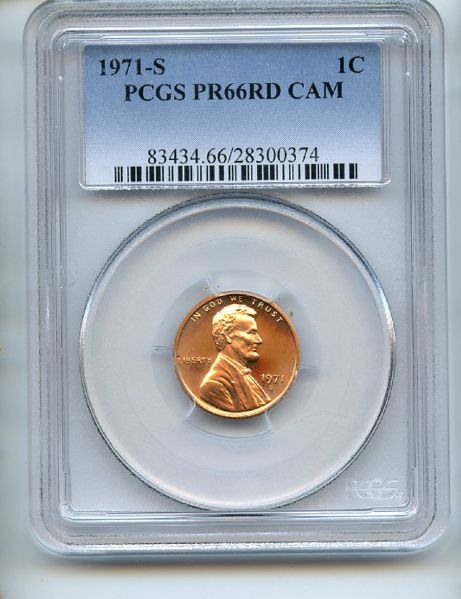 1971 S 1C Lincoln Cent PCGS PR66CAM