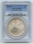 2004 P $1 Lewis & Clark Silver Commemorative Dollar PCGS MS70