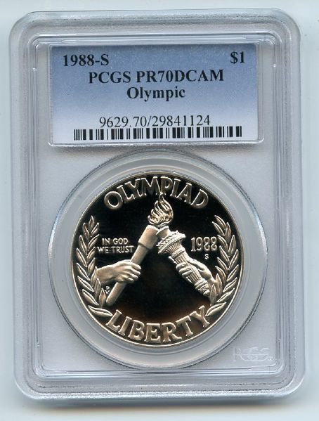 1988 S $1 Olympic Silver Commemorative Dollar PCGS PR70DCAM