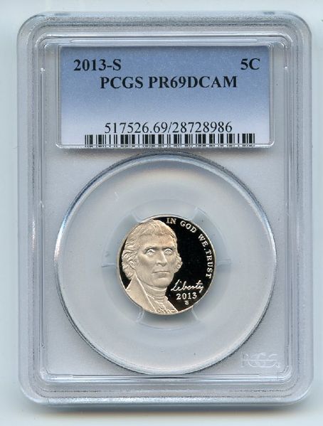 2013 S 5C Jefferson Nickel PCGS PR69DCAM