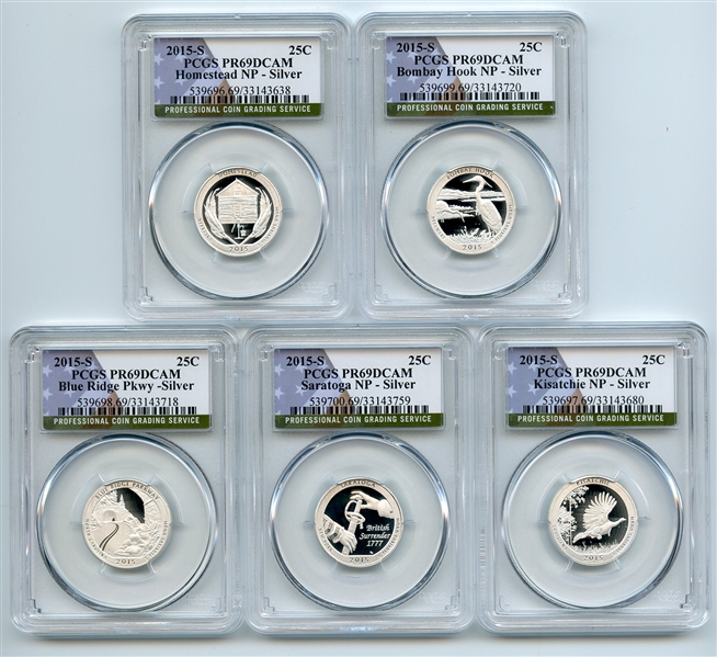 2015 S Silver National Parks Quarter Set PCGS PR69DCAM