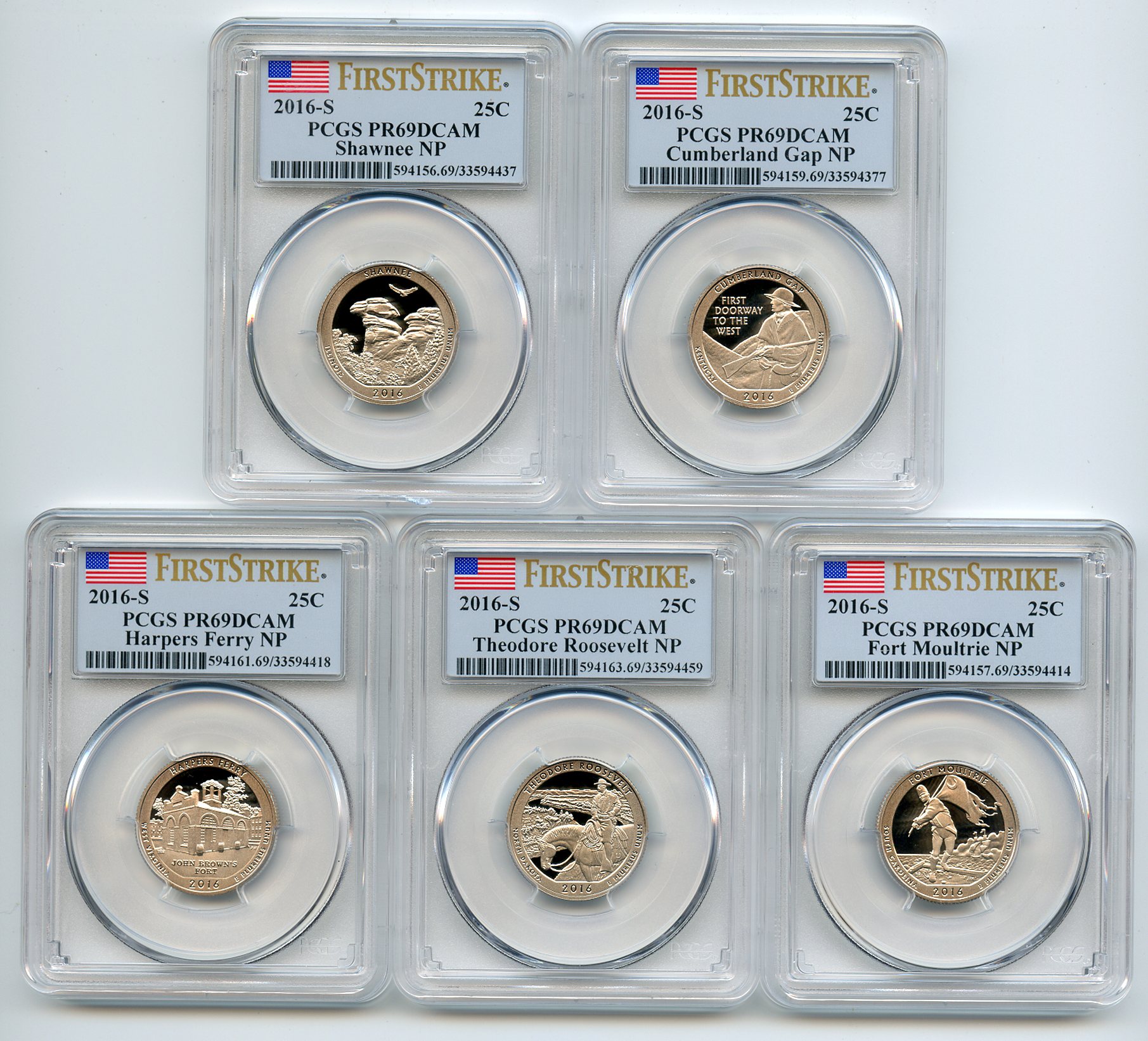 Lot Detail - 2016 S Clad State National Parks Quarter Set PCGS PR69DCAM ...