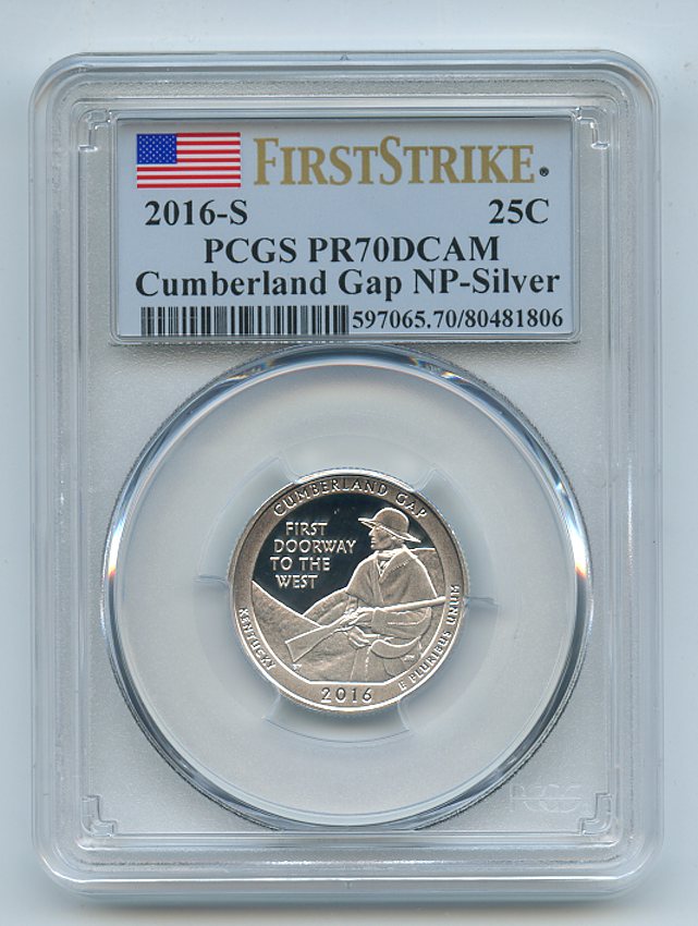 Lot Detail - 2016 S 25C Silver Cumberland Gap Quarter PCGS PR70DCAM ...