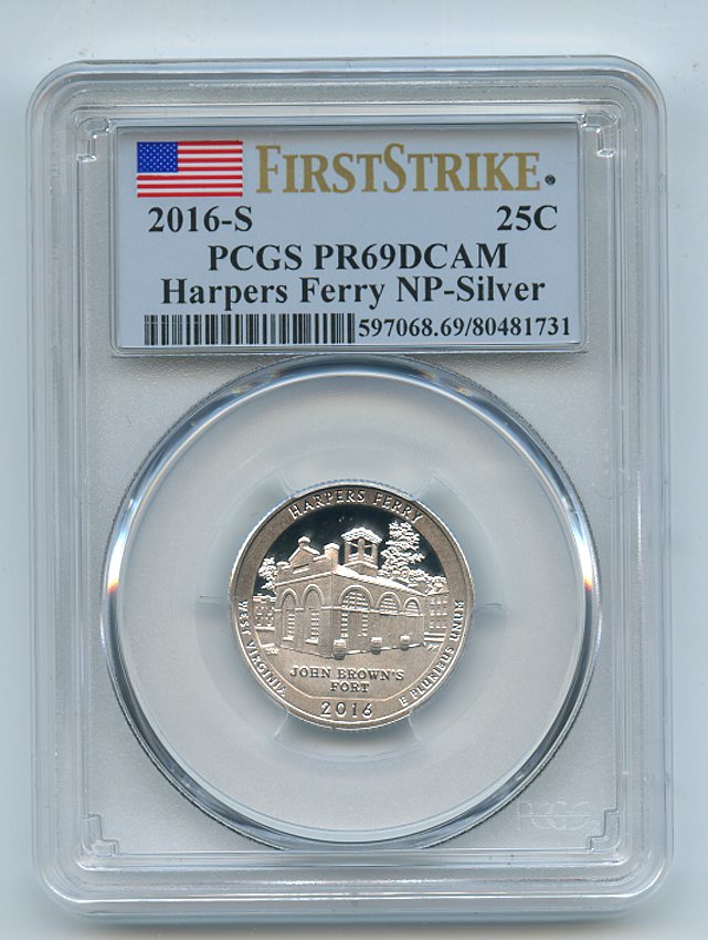 Lot Detail - 2016 S 25C Silver Harpers Ferry Quarter PCGS PR69DCAM ...