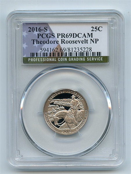 2016 S 25C Clad Theodore Roosevelt Quarter PCGS PR69DCAM