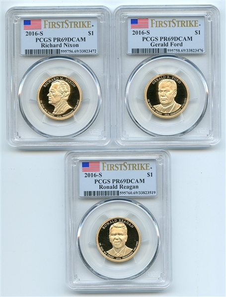 2016 S Presidential Dollar Set PCGS PR69DCAM First Strike