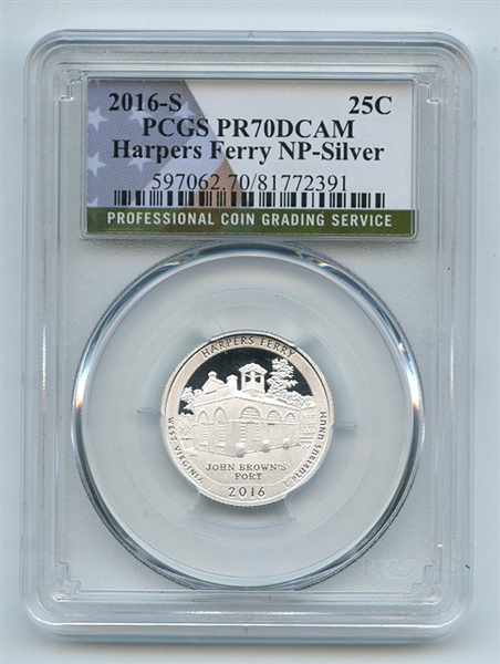 2016 S 25C Silver Harpers Ferry Quarter PCGS PR70DCAM