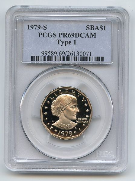 1979 S $1 T1 SBA Susan B Anthony Dollar Proof PCGS PR69DCAM