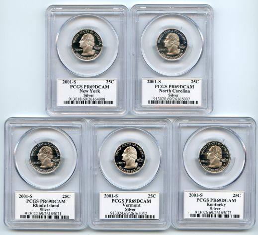 2001 S Silver State Quarter Set PCGS PR69DCAM