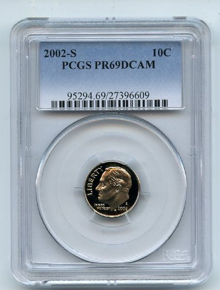 2002 S 10C Roosevelt Dime PCGS PR69DCAM