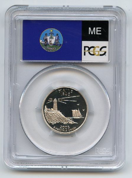 2003 S 25C Silver Maine Quarter PCGS PR69DCAM