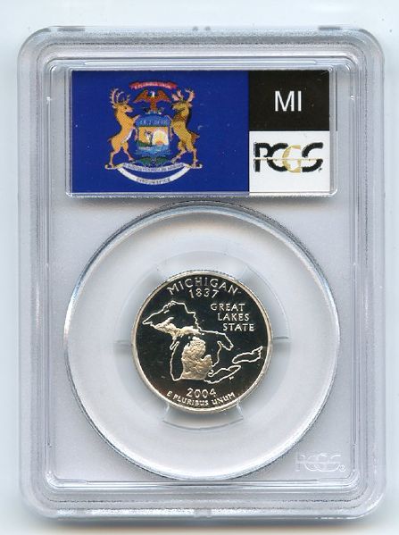 2004 S 25C Silver Michigan Quarter PCGS PR70DCAM