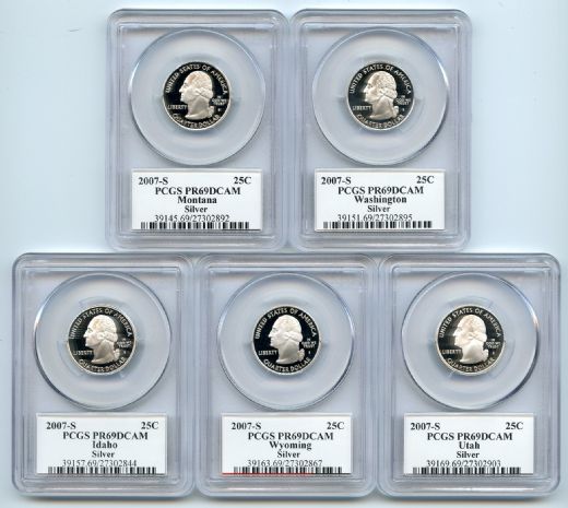 2007 S Silver State Quarter Set PCGS PR69DCAM