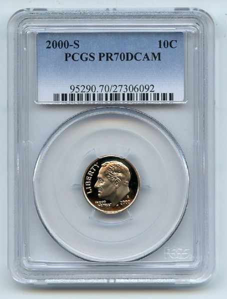 2000 S 10C Roosevelt Dime PCGS PR70DCAM