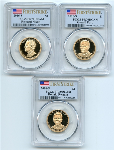 2016 S Presidential Dollar Set PCGS PR70DCAM First Strike