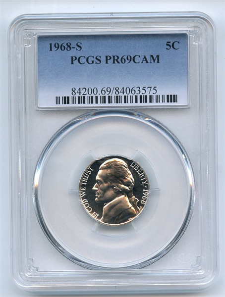 1968 S 5C Jefferson Nickel PCGS PR69CAM