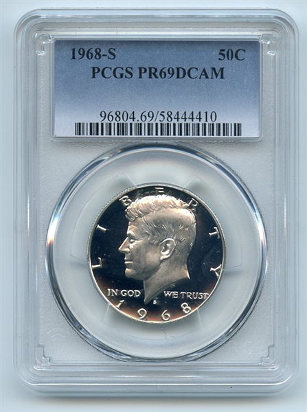 1968 S 50C Kennedy Half Dollar PCGS PR69DCAM
