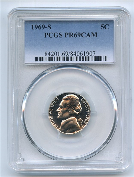 1969 S 5C Jefferson Nickel PCGS PR69CAM