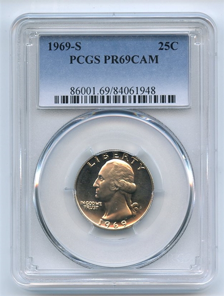 1969 S 25C Washington Quarter PCGS PR69CAM