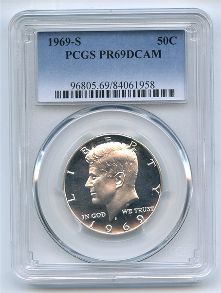 1969 S 50C Kennedy Half Dollar PCGS PR69DCAM