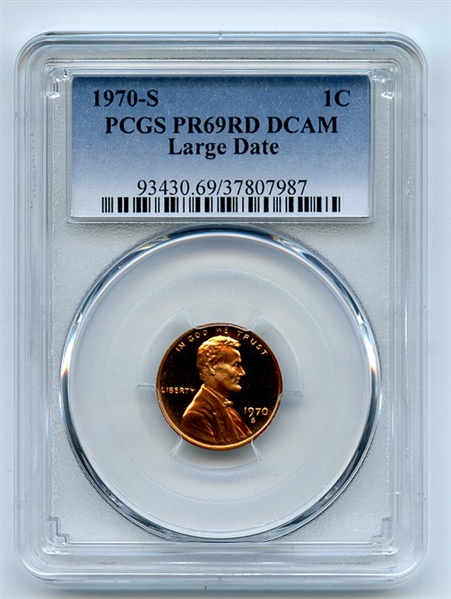 1970 S 1C Lincoln Cent PCGS PR69DCAM