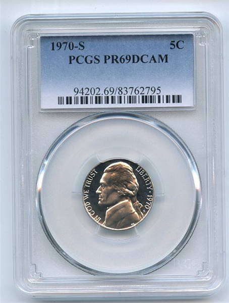 1970 S 5C Jefferson Nickel PCGS PR69DCAM