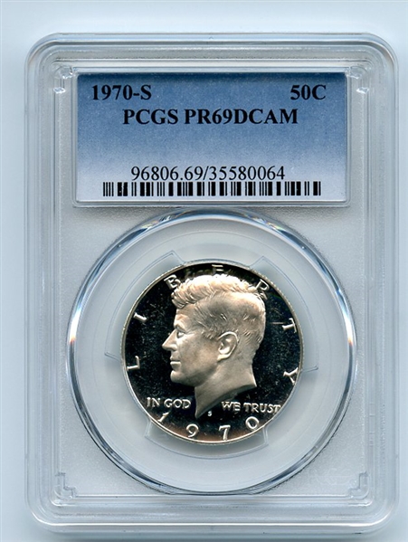 1970 S 50C Kennedy Half Dollar PCGS PR69DCAM