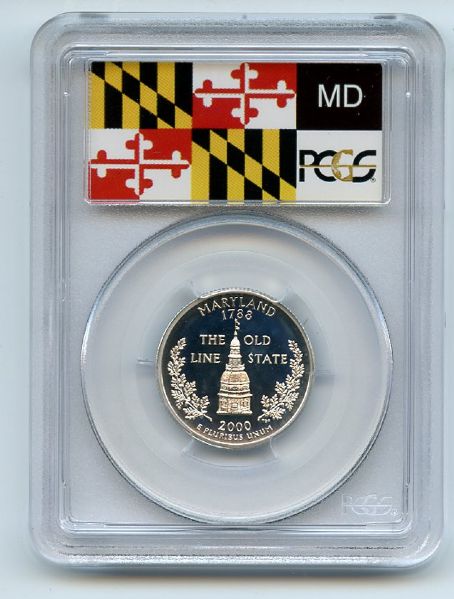 2000 S 25C Silver Maryland Quarter PCGS PR69DCAM